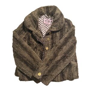 Juicy Couture Y2K Brown Faux Fur Jacket/Coat